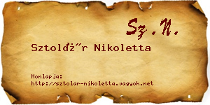 Sztolár Nikoletta névjegykártya