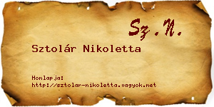 Sztolár Nikoletta névjegykártya