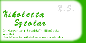 nikoletta sztolar business card